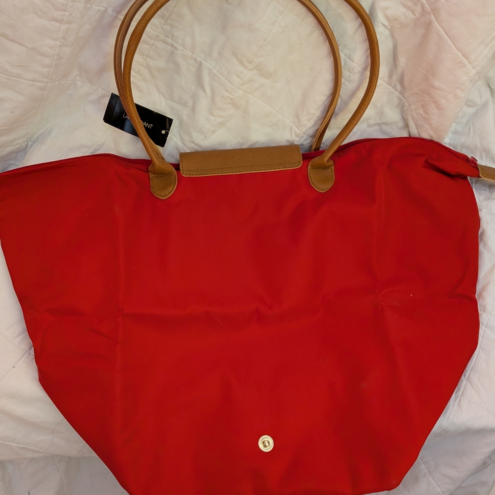 Lane Bryant Red Tote with Tan Handles - Picture 3 of 4